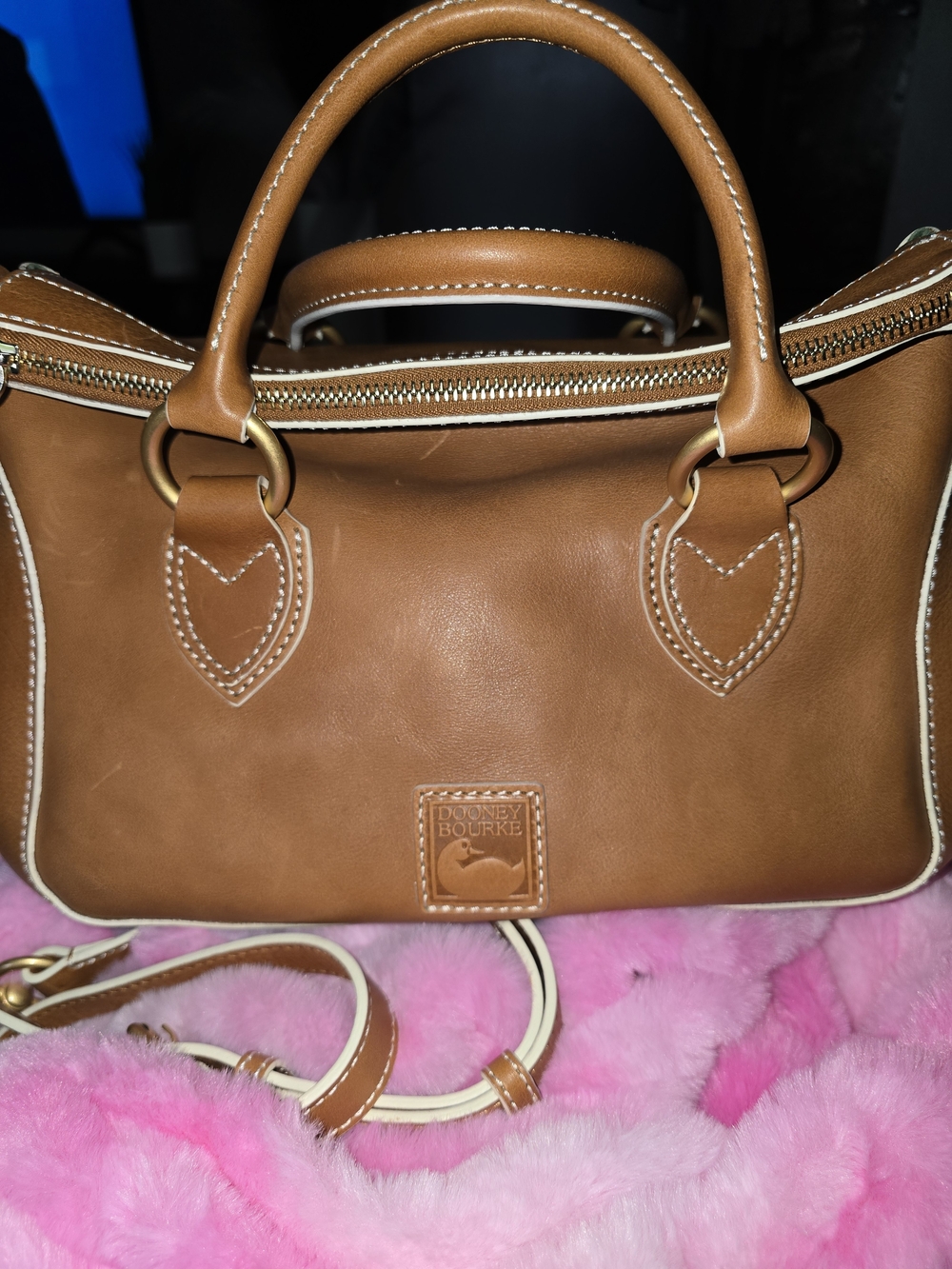 Dooney & Bourke Brown Leather Edge Satchel
